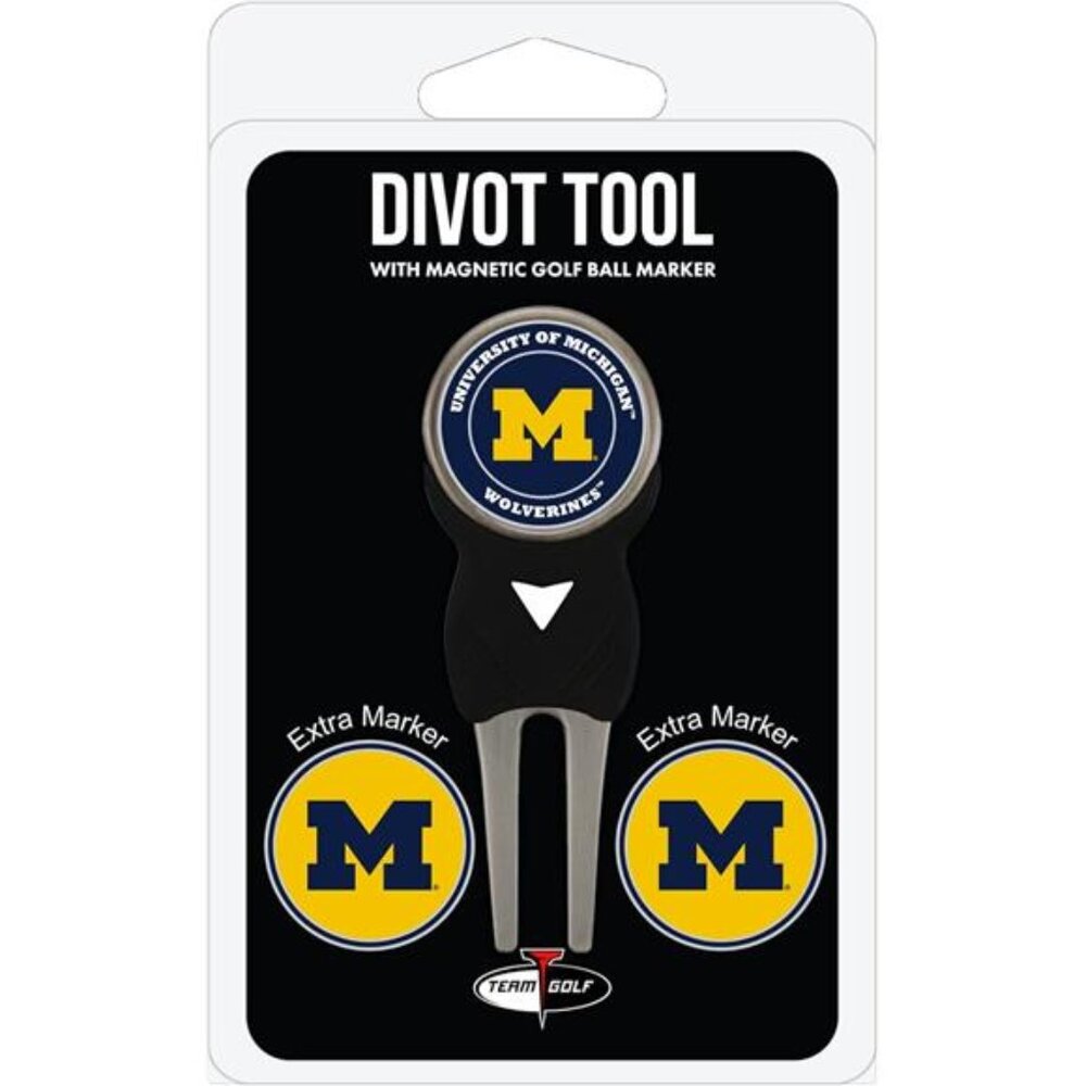 Golf NCAA Divot Tool with 3 Golf Ball Markers Pack, Markers are Removable Magnet